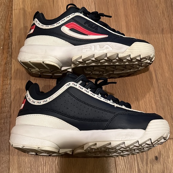 Navy Leather Fila Disruptors - Picture 5 of 7